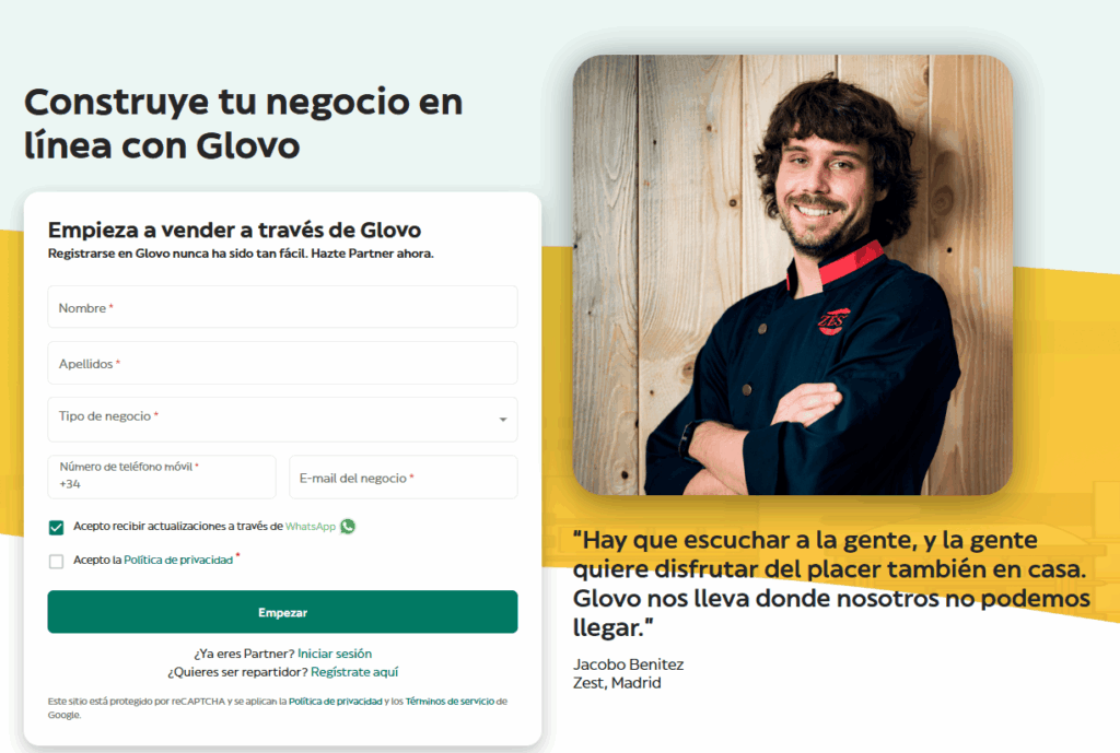 alta en glovo ThinkPaladar