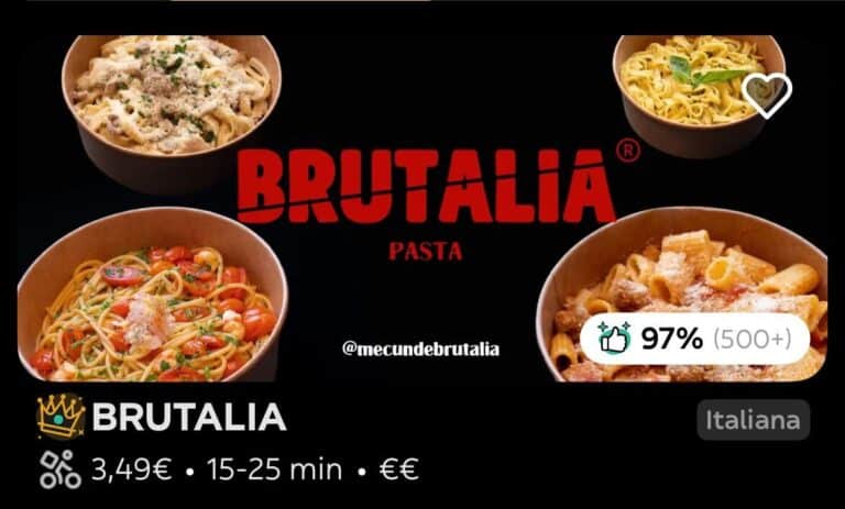 top performer glovo brutalia marca virtual pasta